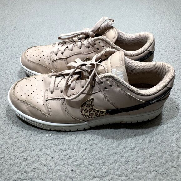 Nike Dunk Low SE Shoes Women 11.5 Primal Pink Cheetah Snakeskin‎ Swoosh Sneaker - Picture 4 of 13
